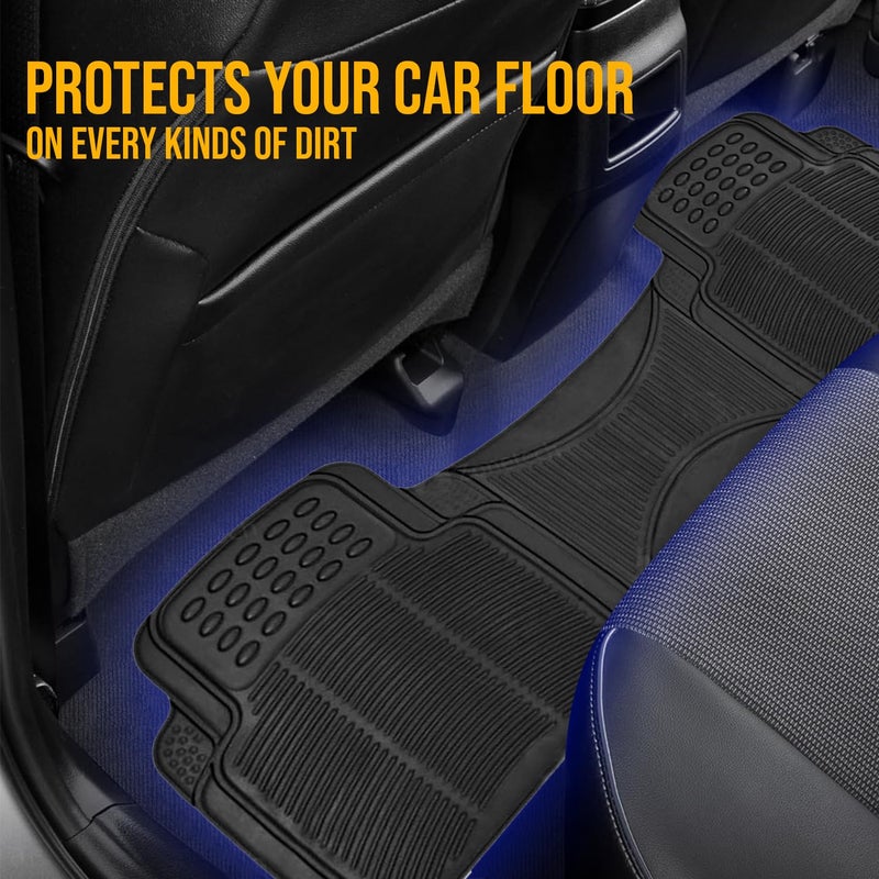 ZONETECH Rubber Car Interior Floor Mat Premium Quality All Weather Protection-Perfect for Car, Truck and SUV - Image 5